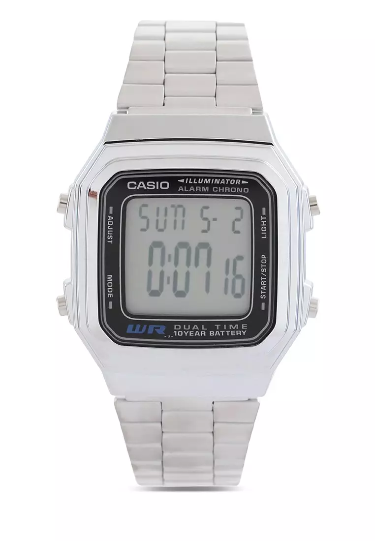 Casio Jam Tangan Wanita - Silver - Stainless Steel - A178WA-1ADF
