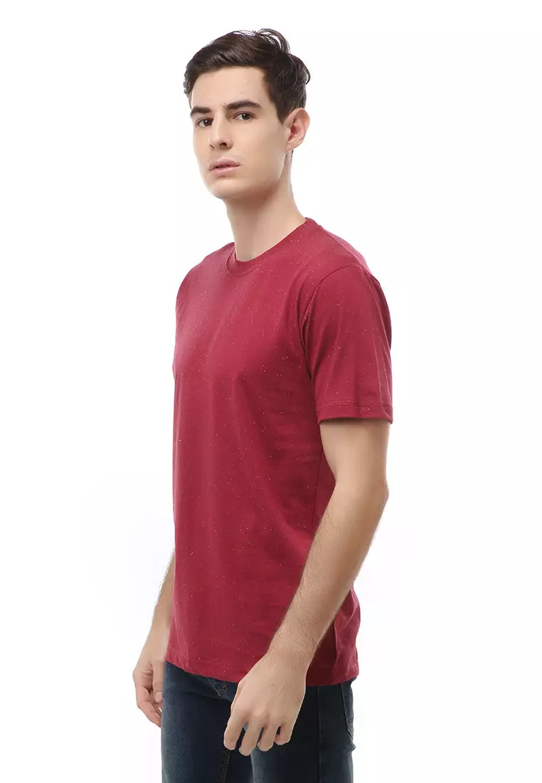 Jack T-Shirt Atasan Kasual Kaos Polos Polka Pria Lengan Pendek Material Cotton ORIGINAL - Maroon