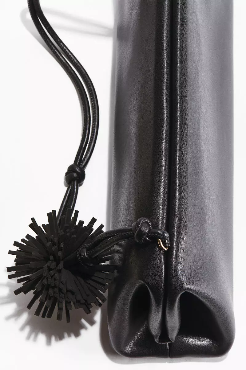 Pompom-detail shoulder bag