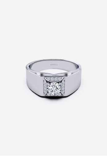 Vinstella Jewellery silver Vinstella Quartz Diamond Ring - 18K White Gold Plated DADBFAC740C61EGS_1