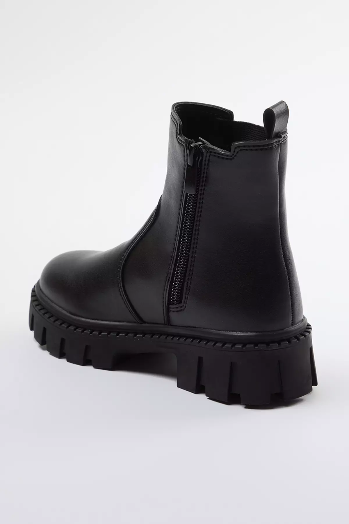 Black Elastic Big Girls Chealsea Kids Boots Takaw25Bo00039