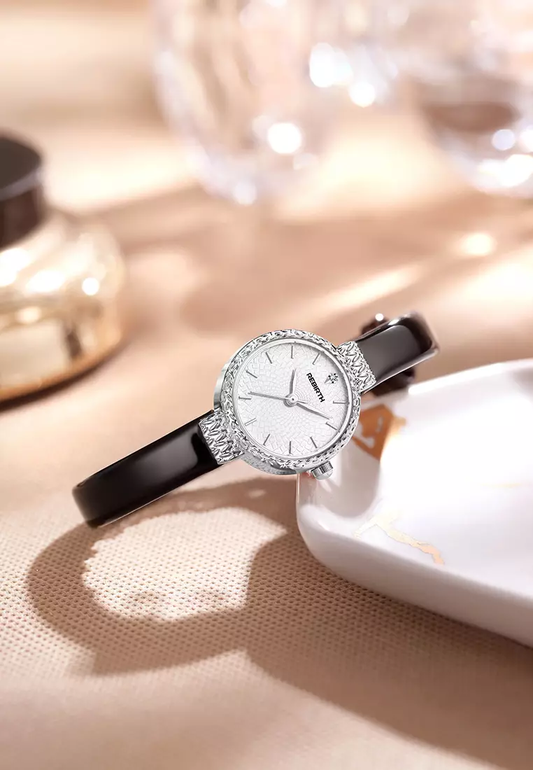 Jam Tangan Wanita Korea Original Anti Air Kuarsa Tali Kulit Jam Wanita Kecil Jam Tangan Cewek silverwhite