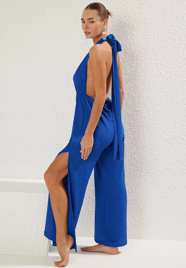 Long Jumpsuit with Tie Detail