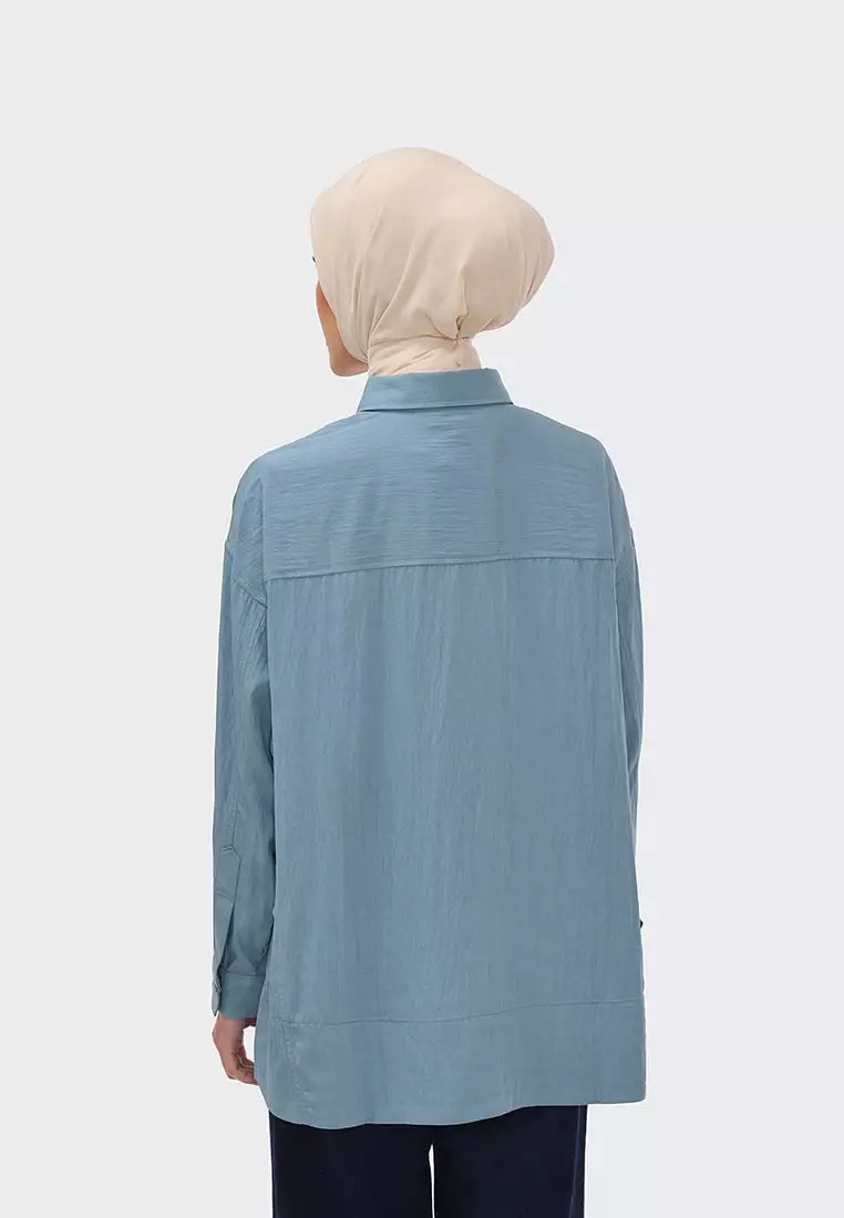 Ria Miranda Teal Adina Shirt