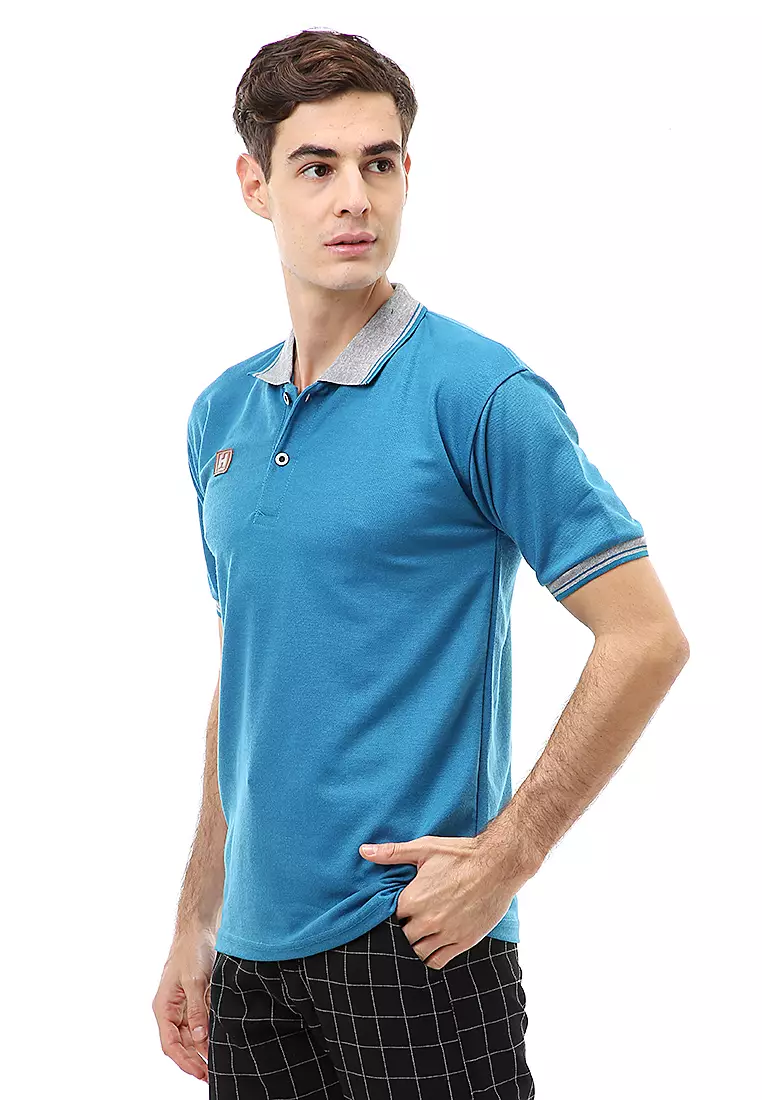 Jack Atasan Formal Kaos Polo Polos Pria Short Sleeve Material Cotton ORIGINAL - Blue
