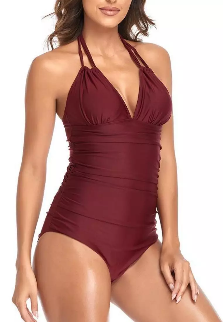 Buy B Code LYH2074D European Style Lady One Piece Swimwear Red