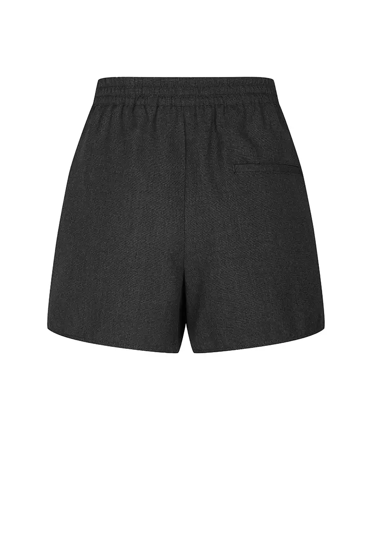 100% Wool Straight-Leg Rolled-Up Shorts with Slits