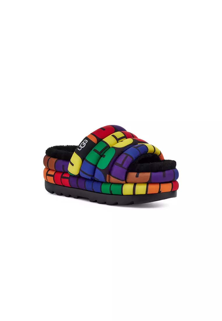 Pride rainbow ugg slides cheap
