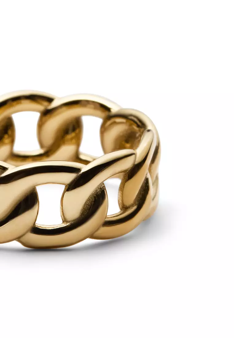 Chunky Chain Ring Gold - Unisex Ring for women and men stainless steel Ring DW Official Authentic Original