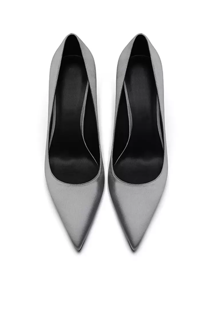 10CM Silk Fabrics Pointed High Heel Shoes HZL213