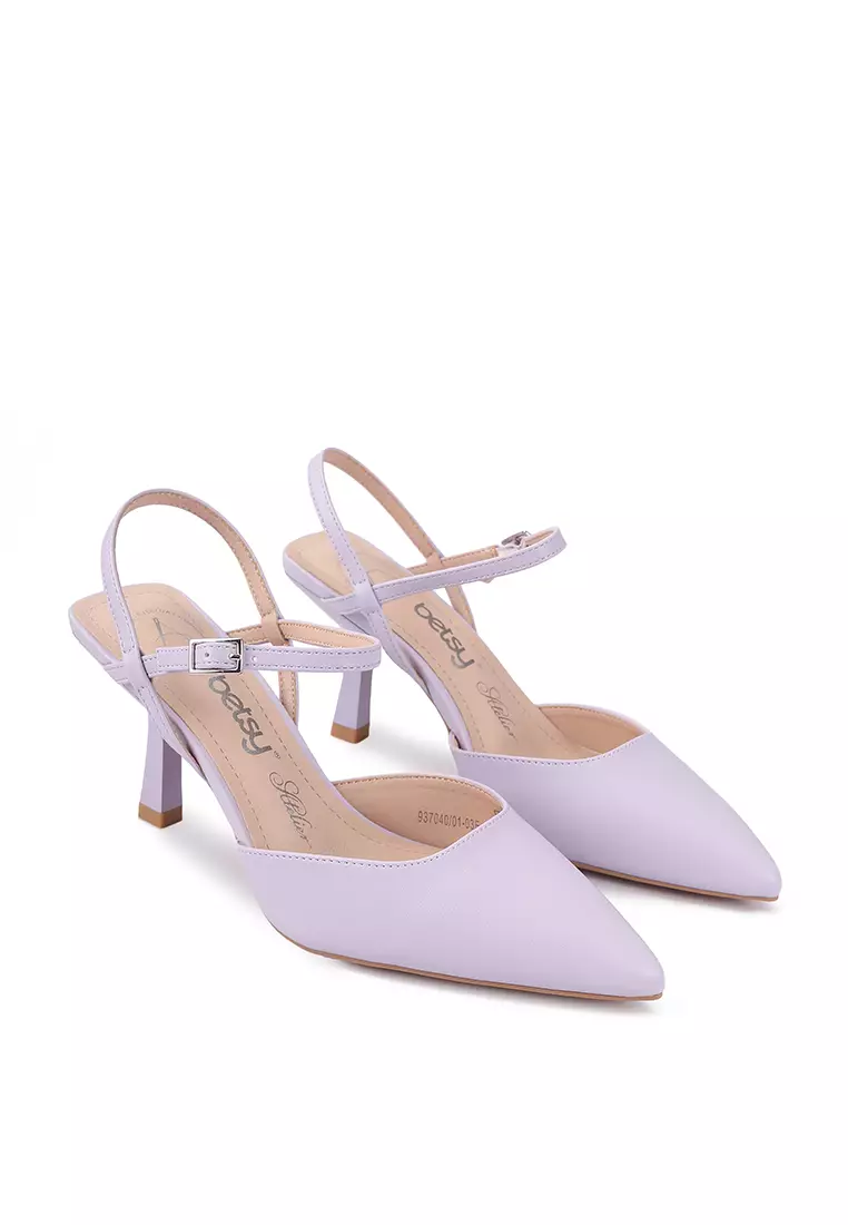 Purple low heel on sale pumps