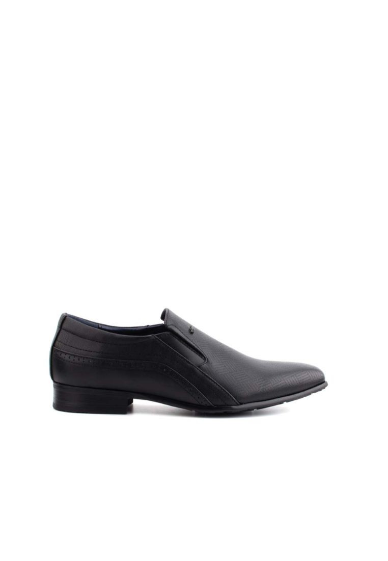 LR LARRIE Men Black Classic Business Slip On Shoes