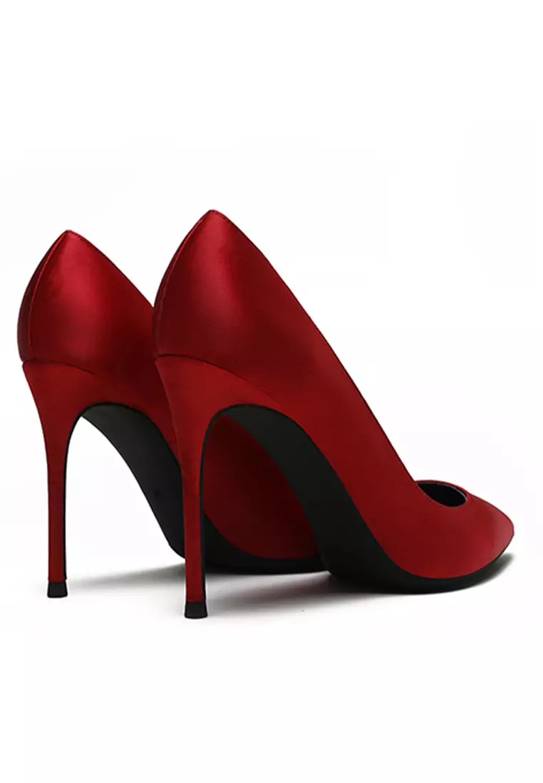 10CM Silk Fabrics Pointed High Heel Shoes HZL213