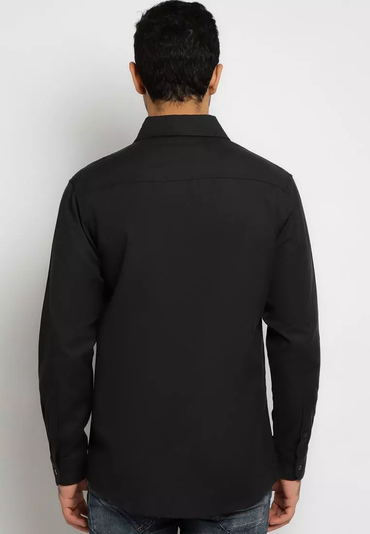 Slim Fit Oxford Black Shirts