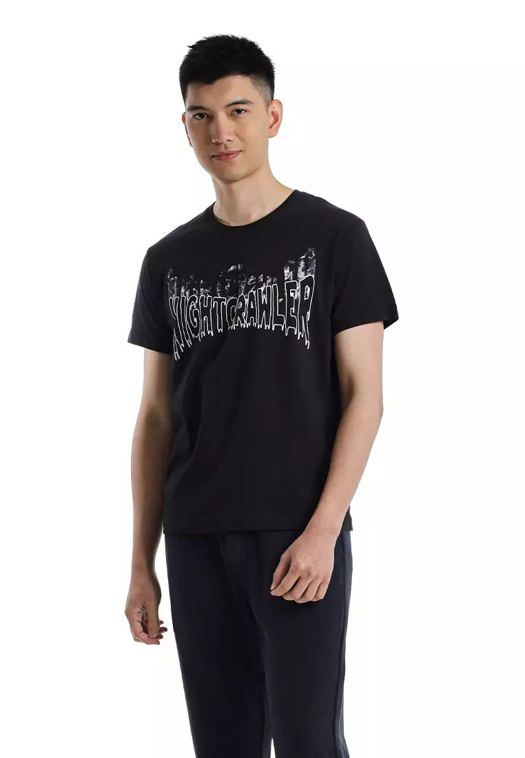 Forest Regular Fit Graphic Printed Round Neck Short Sleeve T Shirt Men - 24079-01Black