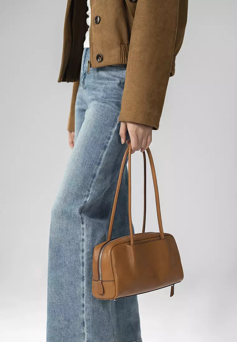 TONA Pocket East West Boston Bag - Veg-Tan Caramel