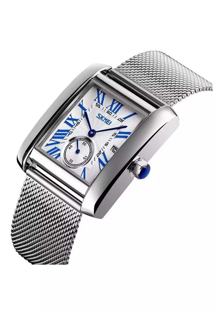 Jam Tangan Casual Analog Pria Water Resistant 30m Strap Tali Material Stainless Steel WQ23 ORIGINAL