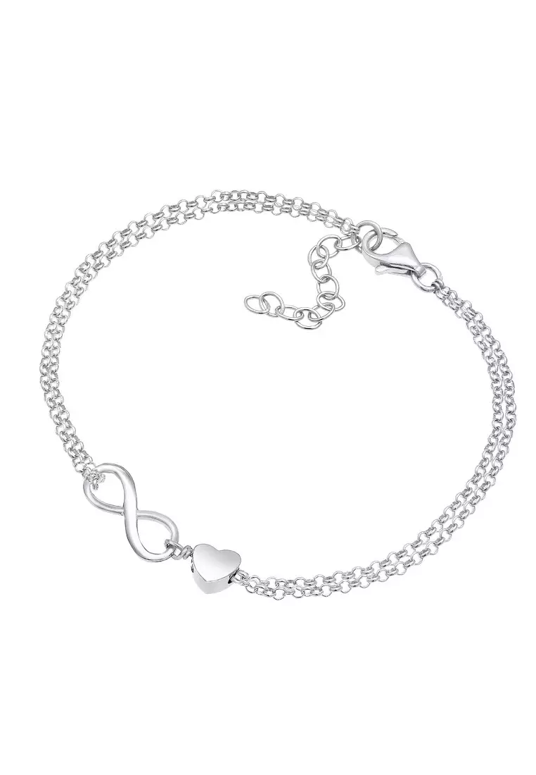 Gelang Perhiasan Perak 925 Wanita Infinity Heart