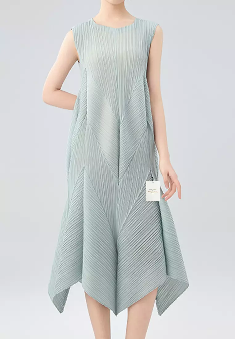 Patchwork Pleated Dress GFZ8889