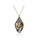 Glamorousky silver 925 Sterling Silver Plated Black Fashion Elegant Gold Butterfly Flower Garnet Geometric Pendant with Necklace E3595AC3C23FF4GS_1