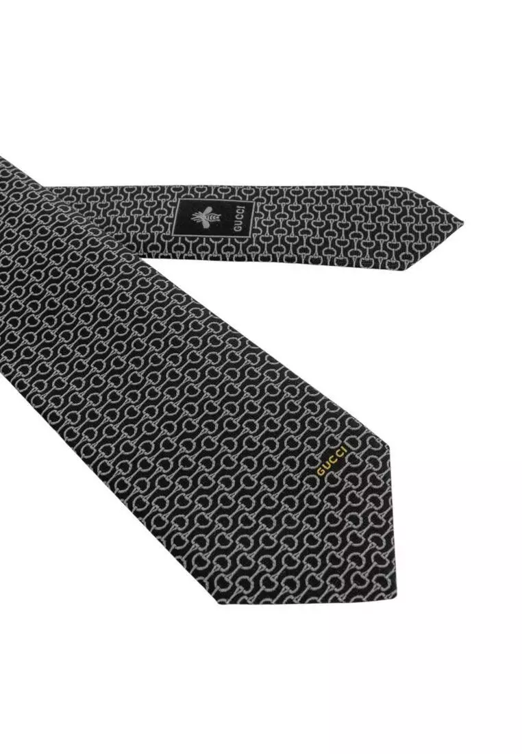 Horsebit Silk Jacquard Tie