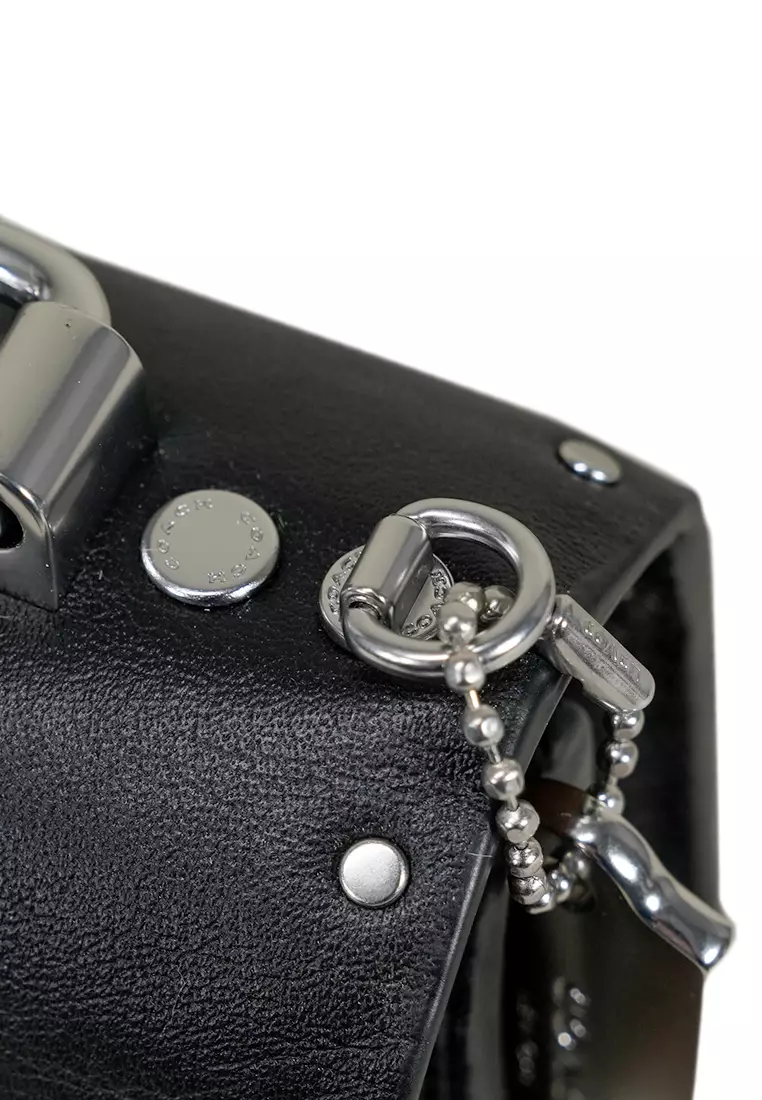 Klare Crossbody In Signature Canvas With Rivets Graphite Black