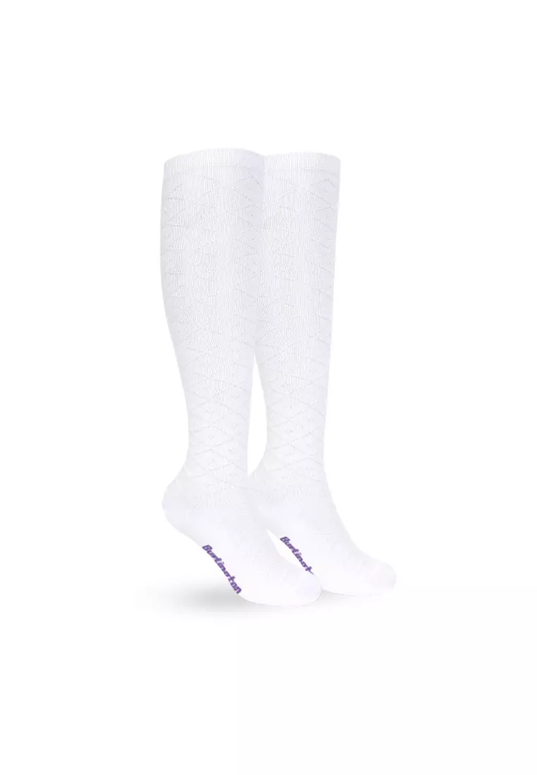 Girls’ Embossed Cotton Thin Casual Knee High Socks 3 pairs in 1 pack BGKHMG2