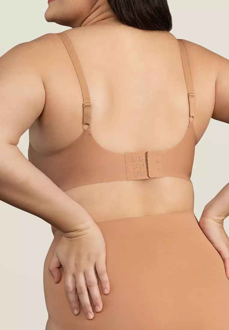 Next to Skin Ladies Seamless Heatpress Comfort Fit Soft Push Up Wireless NonWire Bra Kenzi 1pc (Mocha Mousse)