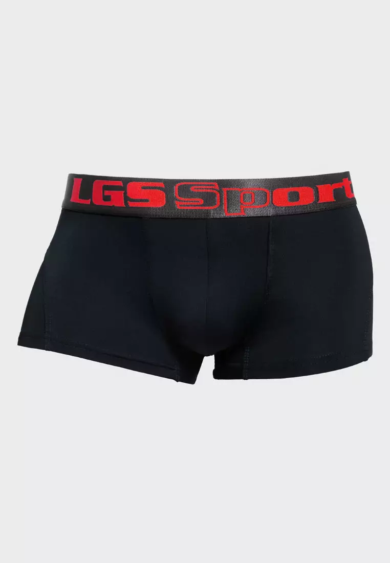 LGS - Celana Dalam Boxer Pria Spandex - Paket 3 - Abu Hitam Coklat - LEBX.004.646.3.7C Karet Nyaman