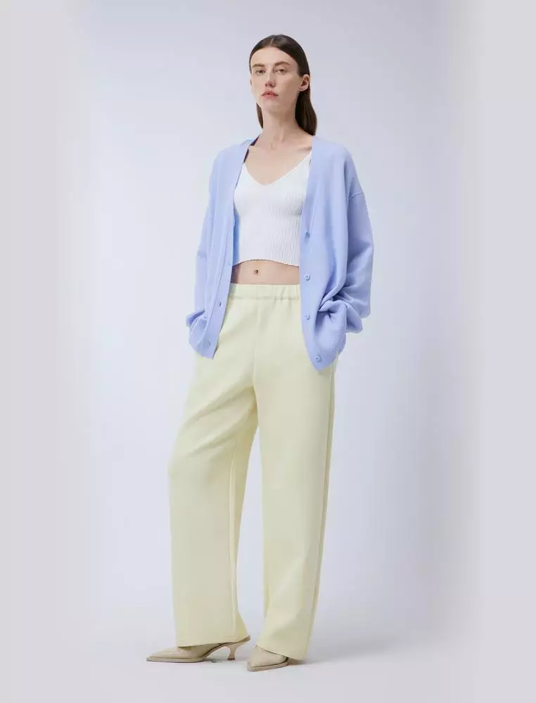 Midi V-Neck Cardigan Cashmere Sweater