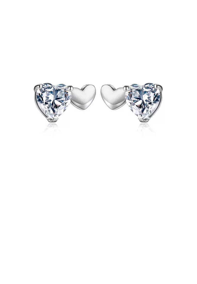 Heart shaped cubic hotsell zirconia earrings