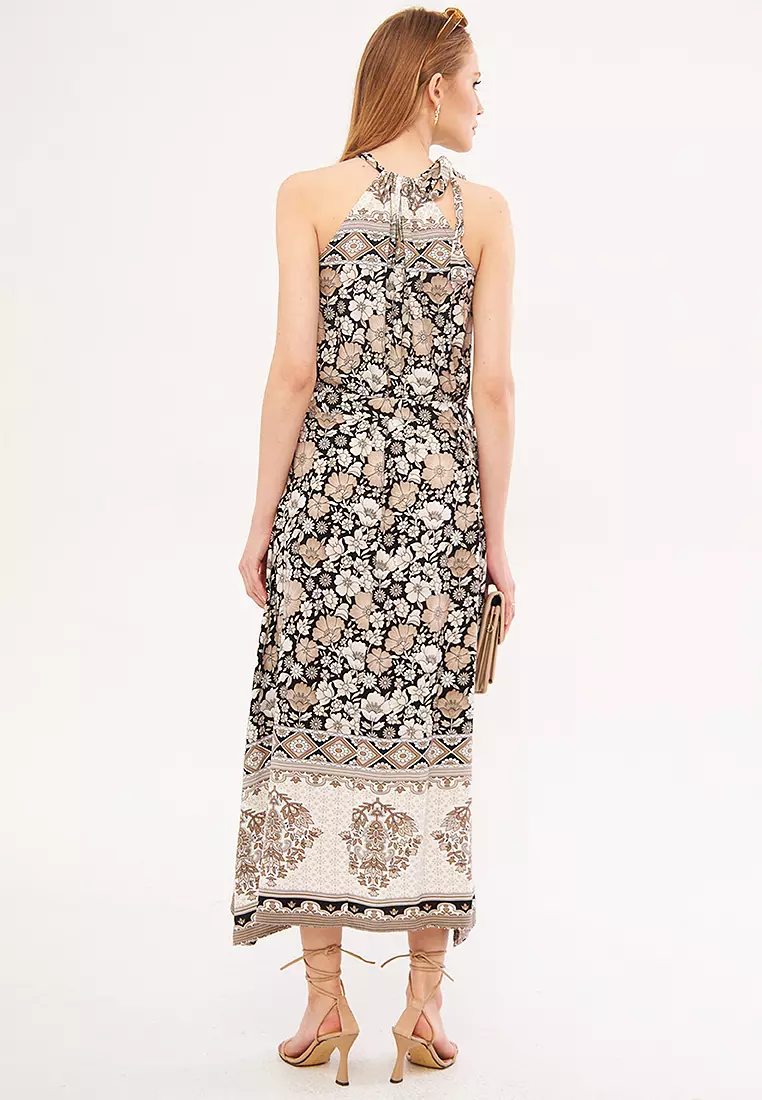 Floral Belted Maxi Dress
