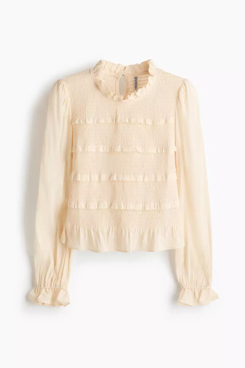 Smocked-bodice top