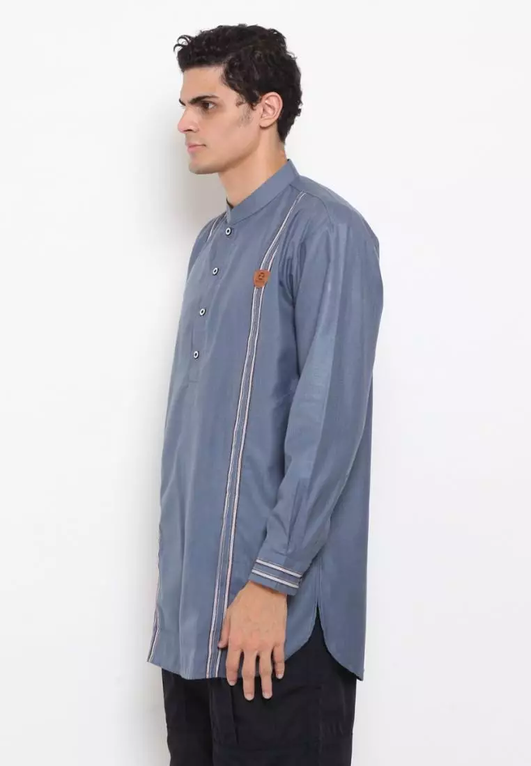 Zayidan Baju Koko Gamis Muslim Pria Wahab - Biru