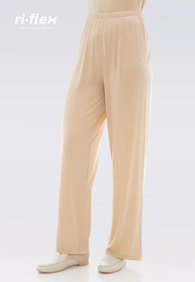 Ria Miranda Beige Comfy Pants