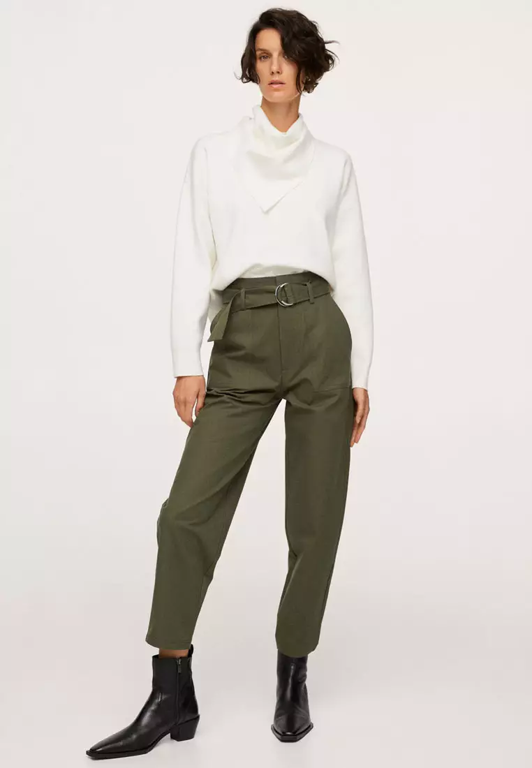 Belt High-Waist Trousers