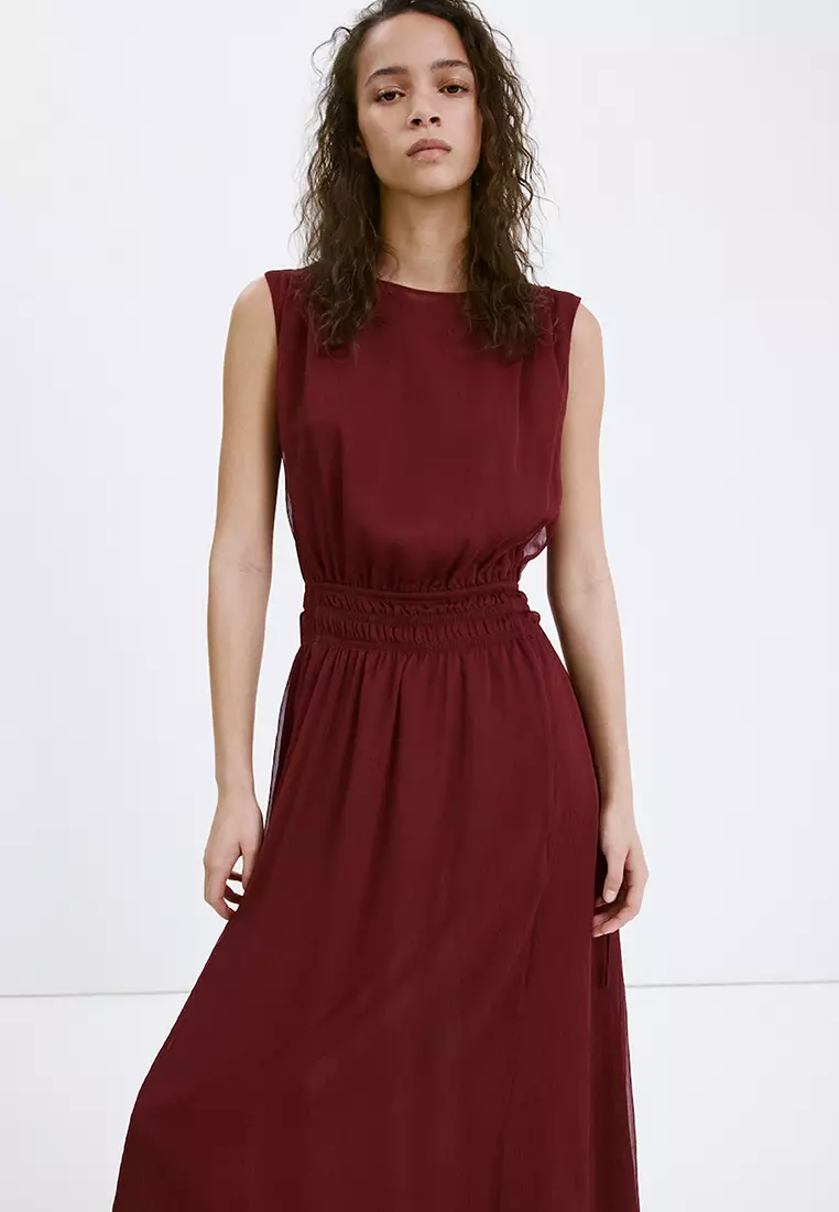 Flowy Dress With Gathered Waist