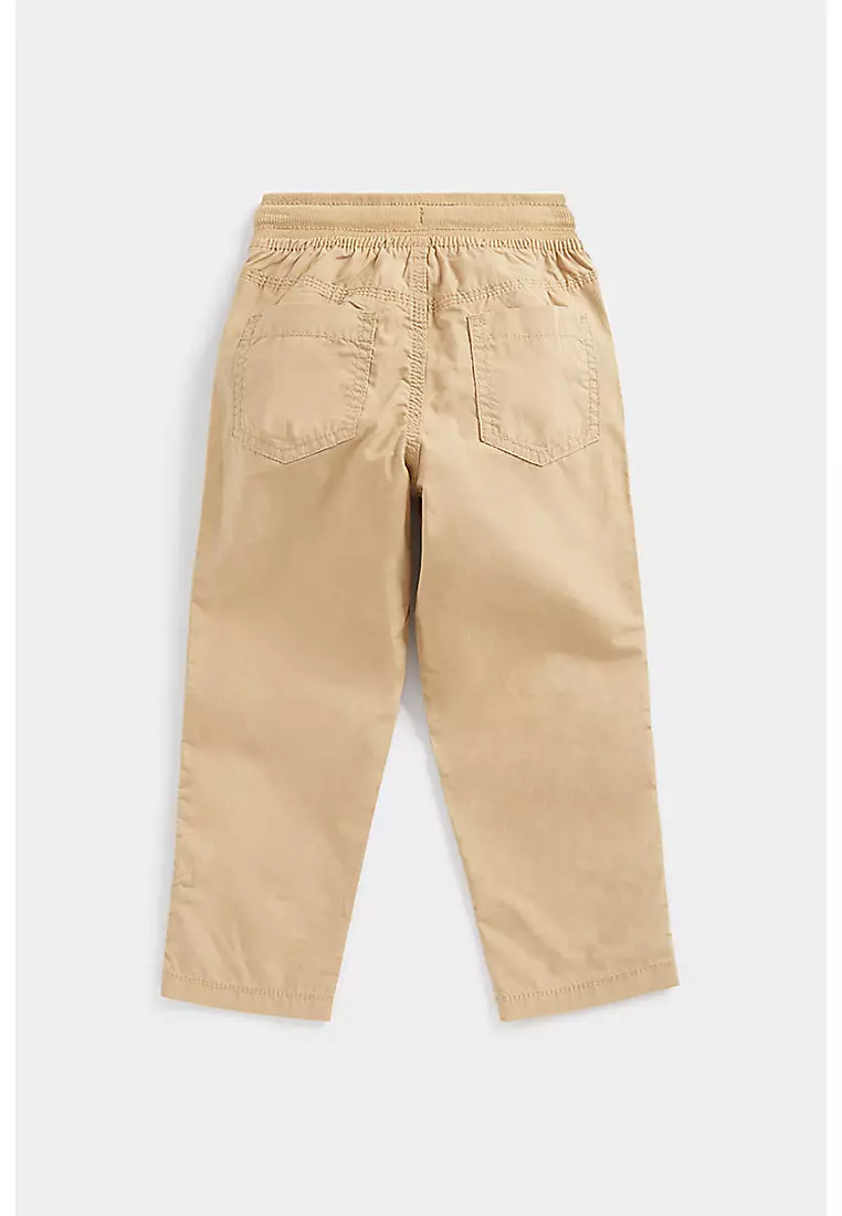Tan Poplin Roll-Up Trousers