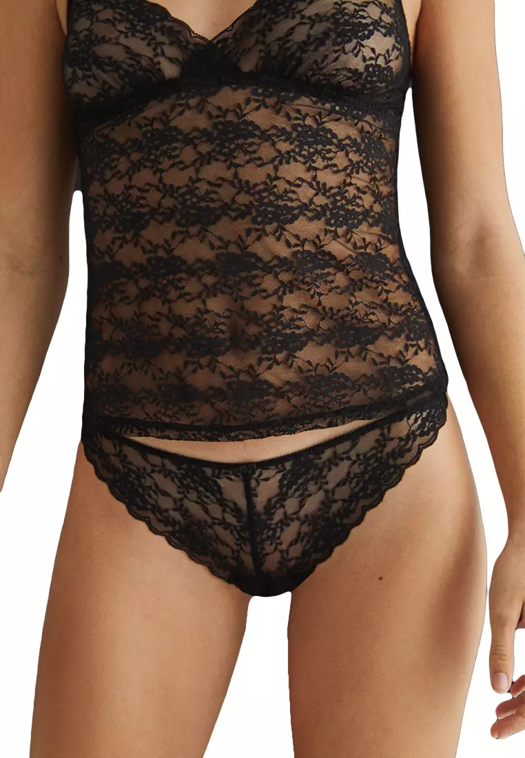 Buy Women'Secret Black Lace Full Panty 2024 Online