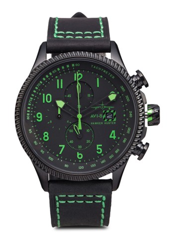 zalora時尚購物網評價Hawker Hunter 皮革腕錶, 錶類, 男裝配件