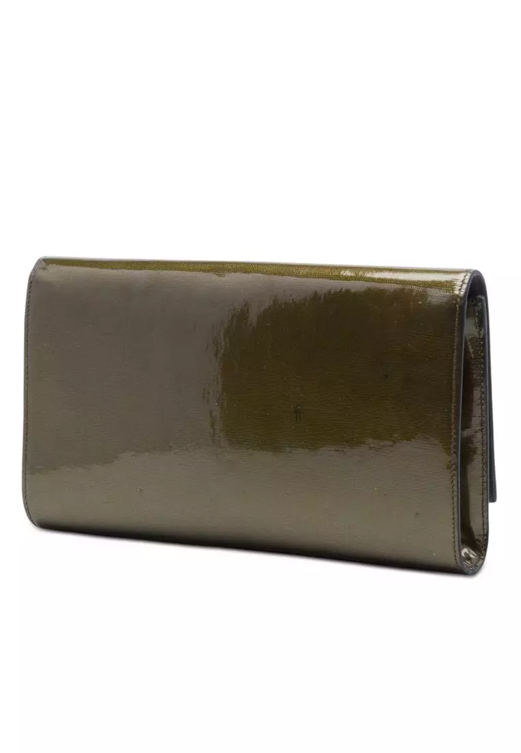 Pre-Loved Saint Laurent Large Patent Belle De Jour Clutch