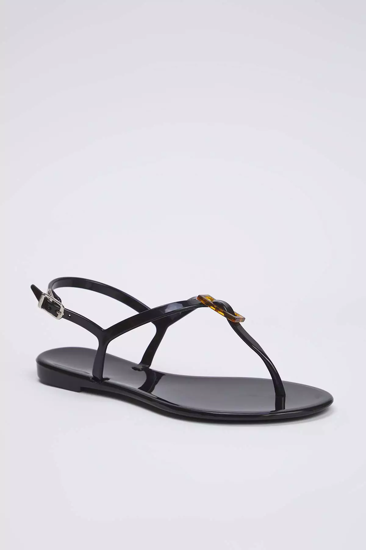 Black Jelly Flip Flops Women's Sandals Takss25Sd00065