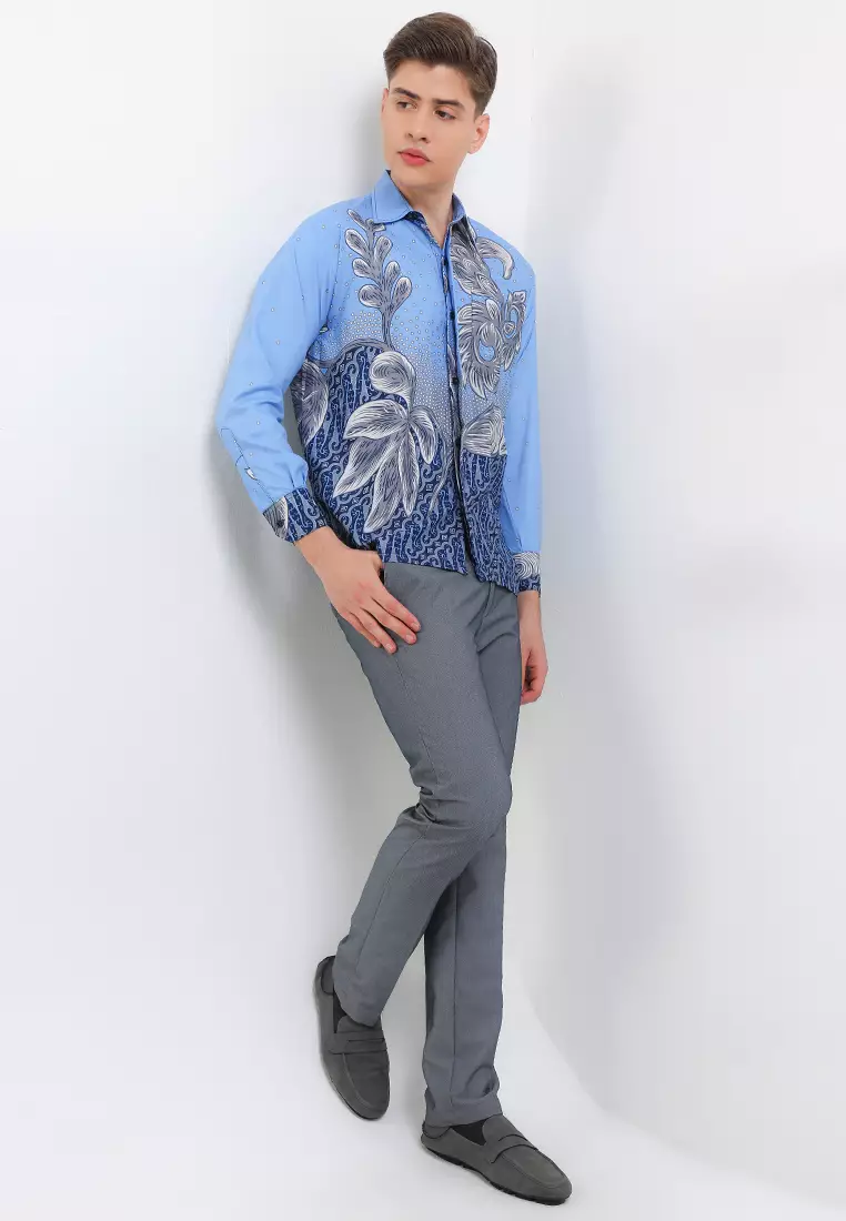 Anggrek Kemeja Batik Exclusive Premium Pria Casual Modern Lengan Panjang