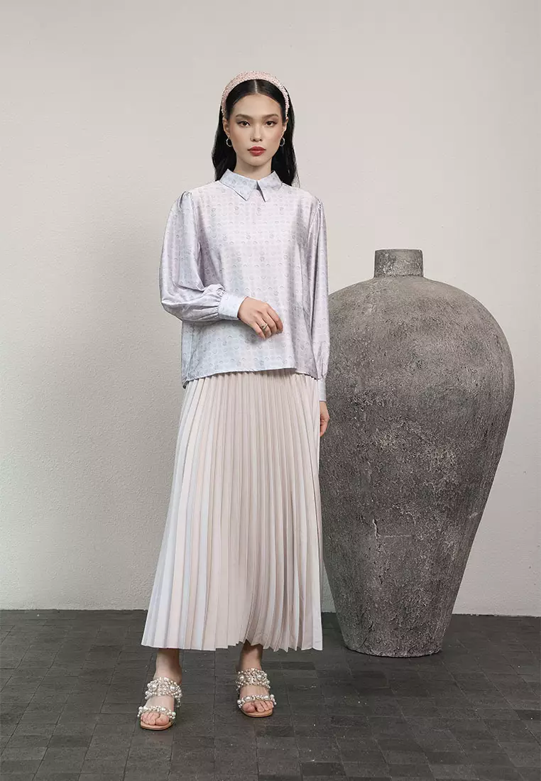Kami Nami Bishop Sleeve Top Ash