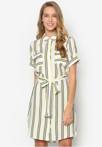 Stripe Short Sleeve Szalora時尚購物網的koumi koumihirt Dress, 服飾, 洋裝