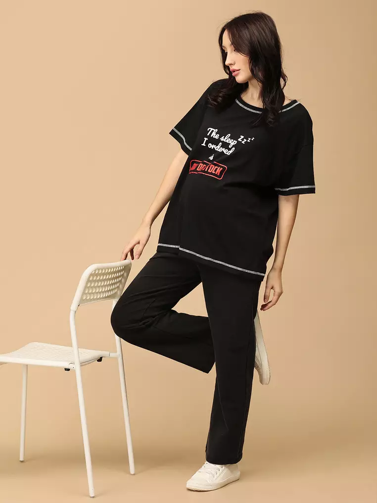Out of Stock Oversized Maternity T-Shirt - Black