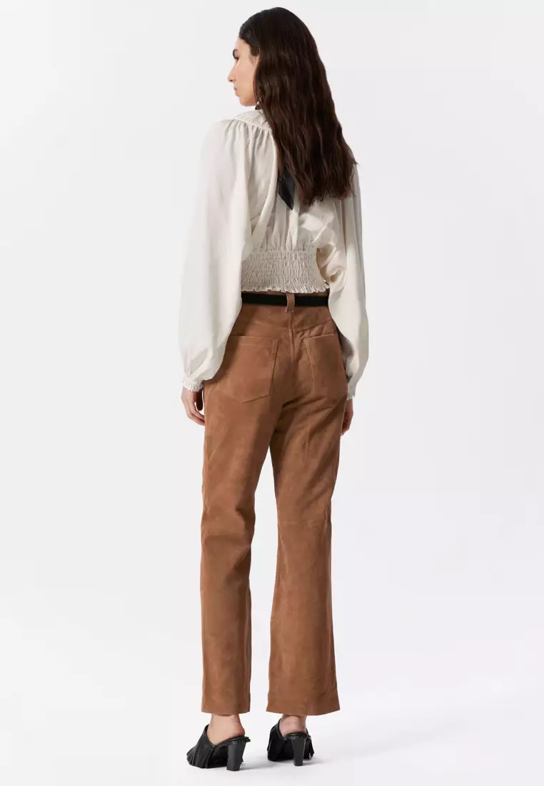 Smocked Puff-Sleeve Blouse