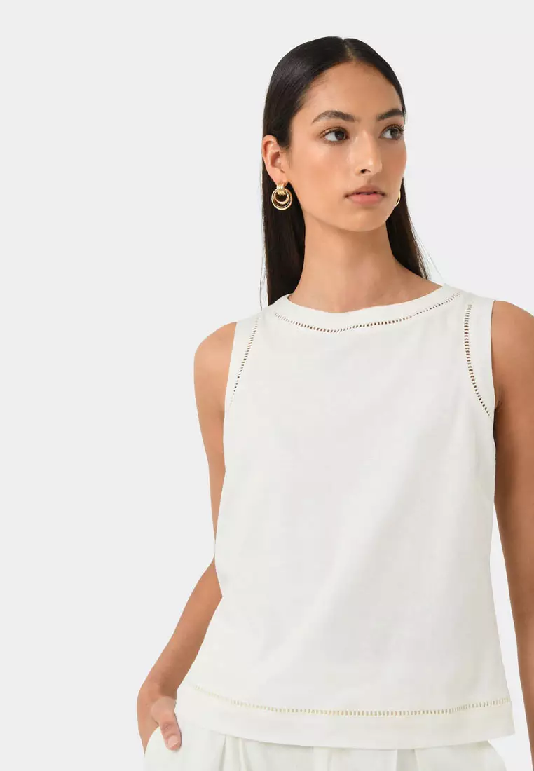 Perry Linen Embroidery Top