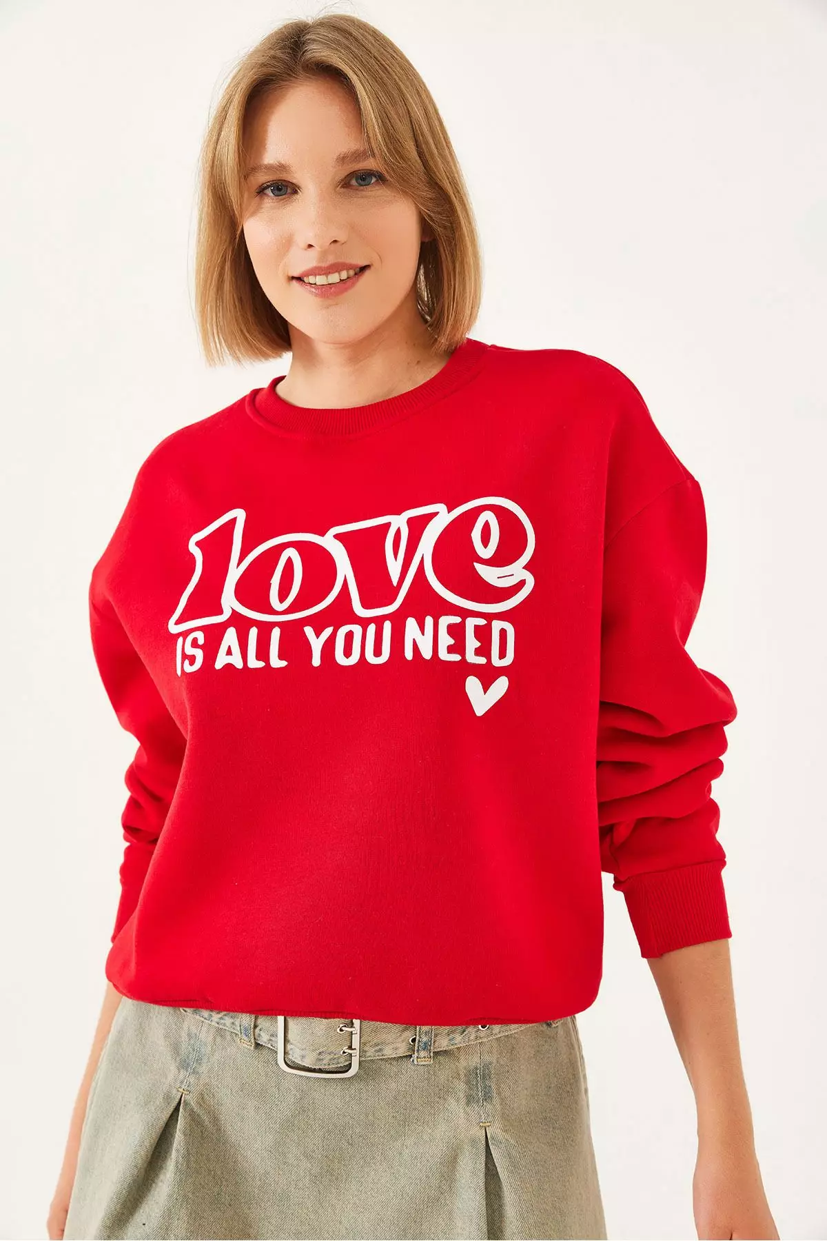 Women's Loose Cut Round Neck Sweatshirt Mbhs022 60601022