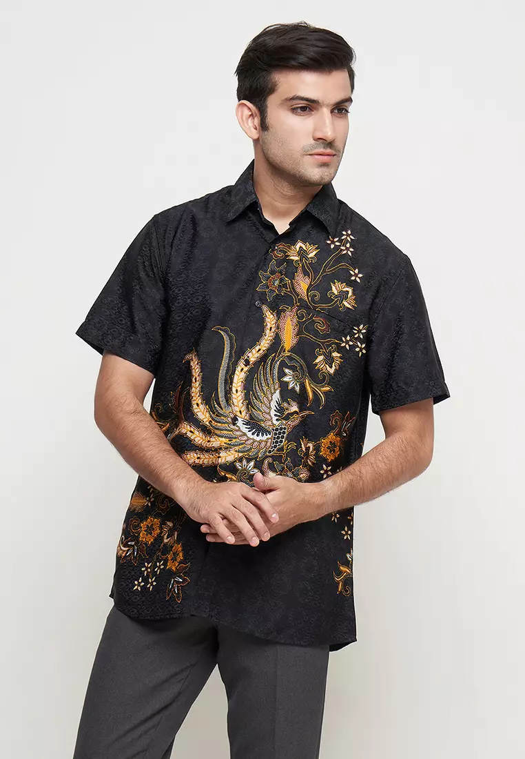 Exclusive Slimfit Rafrandra Kemeja Batik Pria Lengan Pendek